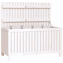 vidaXL Contenitore da Giardino Bianco 121x55x64 cm Legno Massello Pino - Vista aggiuntiva 2