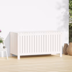 vidaXL Contenitore da Giardino Bianco 121x55x64 cm Legno Massello Pino - Vista aggiuntiva 3