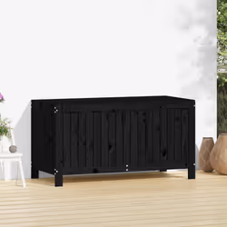 vidaXL Contenitore da Giardino Nero 121x55x64cm Legno Massello di Pino - Vista aggiuntiva 3