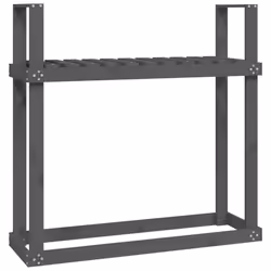 vidaXL Portalegna Grigio 110x35x108,5 cm in Legno Massello di Pino - Vista aggiuntiva 2