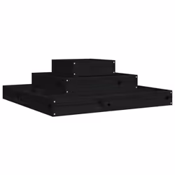 vidaXL Fioriera Nera 80x80x27 cm in Legno Massello di Pino - Vista aggiuntiva 2