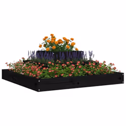 vidaXL Fioriera Nera 80x80x27 cm in Legno Massello di Pino - Vista aggiuntiva 3