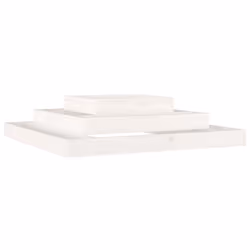vidaXL Fioriera Bianca 110x110x27 cm in Legno Massello di Pino - Vista aggiuntiva 2