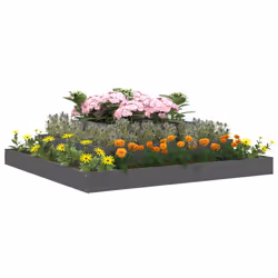 vidaXL Fioriera Grigia 110x110x27 cm in Legno Massello di Pino - Vista aggiuntiva 3
