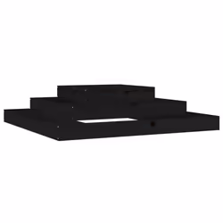 vidaXL Fioriera Nera 110x110x27 cm in Legno Massello di Pino - Vista aggiuntiva 2
