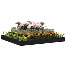 vidaXL Fioriera Nera 110x110x27 cm in Legno Massello di Pino - Vista aggiuntiva 3