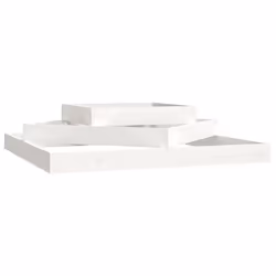 vidaXL Fioriera Bianca 112x112x27 cm in Legno Massello di Pino - Vista aggiuntiva 2