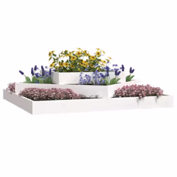 vidaXL Fioriera Bianca 112x112x27 cm in Legno Massello di Pino - Vista aggiuntiva 3