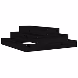 vidaXL Fioriera Nera 80x80x27 cm in Legno Massello di Pino - Vista aggiuntiva 2
