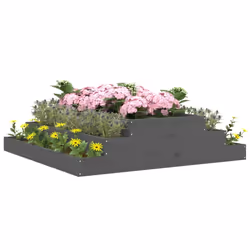 vidaXL Fioriera Grigia 110x110x27 cm in Legno Massello di Pino - Vista aggiuntiva 3