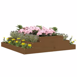 vidaXL Fioriera Marrone Ambra 110x110x27 cm in Legno Massello di Pino - Vista aggiuntiva 3