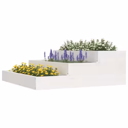 vidaXL Fioriera Bianca 78x78x27 cm in Legno Massello di Pino - Vista aggiuntiva 3