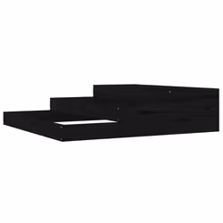 vidaXL Fioriera Nera 107x107x27 cm in Legno Massello di Pino - Vista aggiuntiva 2