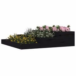vidaXL Fioriera Nera 107x107x27 cm in Legno Massello di Pino - Vista aggiuntiva 3
