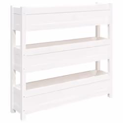vidaXL Fioriera Bianca 112x25x104,5 cm in Legno Massello di Pino - Vista aggiuntiva 2