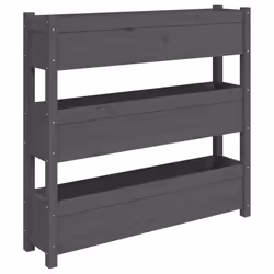 vidaXL Fioriera Grigia 112x25x104,5 cm in Legno Massello di Pino - Vista aggiuntiva 2