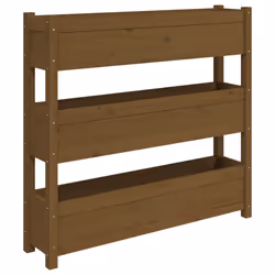 vidaXL Fioriera Marrone Ambra 112x25x104,5cm in Legno Massello di Pino - Vista aggiuntiva 2