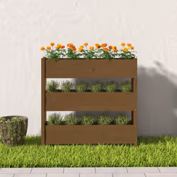 vidaXL Fioriera Marrone Ambra 112x25x104,5cm in Legno Massello di Pino - Vista aggiuntiva 3