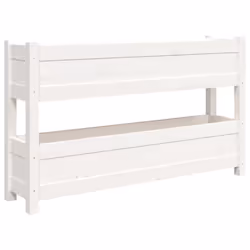 vidaXL Fioriera Bianca 112x25x66 cm in Legno Massello di Pino - Vista aggiuntiva 2