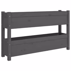 vidaXL Fioriera Grigia 112x25x66 cm in Legno Massello di Pino - Vista aggiuntiva 2