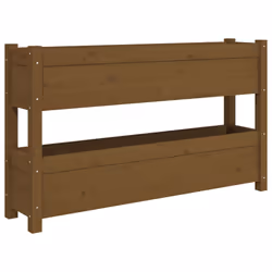 vidaXL Fioriera Marrone Ambra 112x25x66 cm in Legno Massello di Pino - Vista aggiuntiva 2