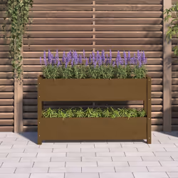 vidaXL Fioriera Marrone Ambra 112x25x66 cm in Legno Massello di Pino - Vista aggiuntiva 3