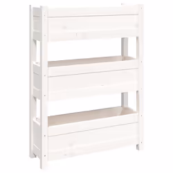 vidaXL Fioriera Bianca 77x25x104,5 cm in Legno Massello di Pino - Vista aggiuntiva 2