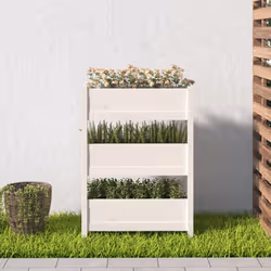 vidaXL Fioriera Bianca 77x25x104,5 cm in Legno Massello di Pino - Vista aggiuntiva 3