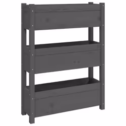 vidaXL Fioriera Grigia 77x25x104,5 cm in Legno Massello di Pino - Vista aggiuntiva 2