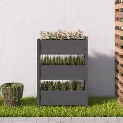 vidaXL Fioriera Grigia 77x25x104,5 cm in Legno Massello di Pino - Vista aggiuntiva 3