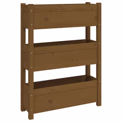 vidaXL Fioriera Marrone Ambra 77x25x104,5 cm in Legno Massello di Pino - Vista aggiuntiva 2