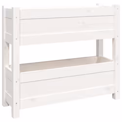 vidaXL Fioriera Bianca 77x25x66 cm in Legno Massello di Pino - Vista aggiuntiva 2