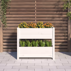 vidaXL Fioriera Bianca 77x25x66 cm in Legno Massello di Pino - Vista aggiuntiva 3