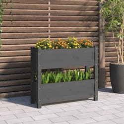Vidaxl - Fioriera Grigia 77x25x66 cm in Legno Massello di Pino