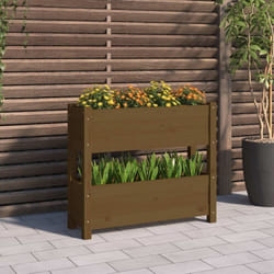 vidaXL Fioriera Marrone Ambra 77x25x66 cm in Legno Massello di Pino