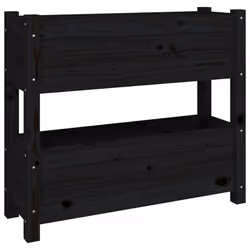 vidaXL Fioriera Nera 77x25x66 cm in Legno Massello di Pino - Vista aggiuntiva 2