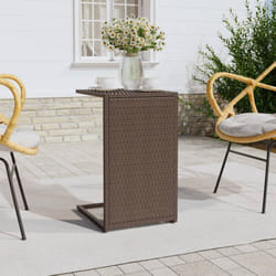 vidaXL Tavolino a C Marrone 40x35x60 cm in Polyrattan