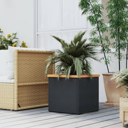 Vidaxl - Fioriera Nera 40x40x40 cm in Polyrattan 84981