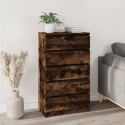 Cassettiera Rovere Fumo 60x36x103 cm in Legno Multistrato vidaXL 2910