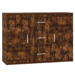 vidaXL Credenza Rovere Fumo 91x29,5x65 cm in Legno Multistrato - Vista aggiuntiva 2