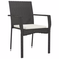 vidaXL Sedie da Giardino con Cuscini 2 pz in Polyrattan Nere - Vista aggiuntiva 3