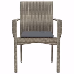 VidaXL 319882 sedia da esterno Terrazzo Seduta imbottita Rattan sintetico, Acciaio Grigio - Vista aggiuntiva 5