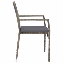 VidaXL 319882 sedia da esterno Terrazzo Seduta imbottita Rattan sintetico, Acciaio Grigio - Vista aggiuntiva 6