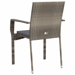 VidaXL 319882 sedia da esterno Terrazzo Seduta imbottita Rattan sintetico, Acciaio Grigio - Vista aggiuntiva 7