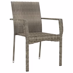 VidaXL 319884 sedia da esterno Terrazzo Seduta imbottita Rattan sintetico, Acciaio Grigio - Vista aggiuntiva 4
