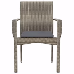 VidaXL 319884 sedia da esterno Terrazzo Seduta imbottita Rattan sintetico, Acciaio Grigio - Vista aggiuntiva 5