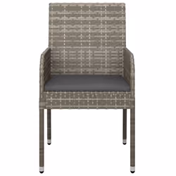 VidaXL 319886 sedia da esterno Terrazzo Seduta imbottita Rattan sintetico, Acciaio Grigio - Vista aggiuntiva 4