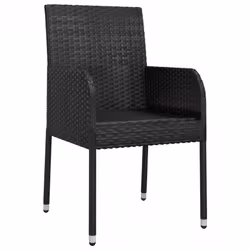 VidaXL 319887 sedia da esterno Terrazzo Seduta imbottita Rattan sintetico, Acciaio Nero, Crema, Bianco - Vista aggiuntiva 4