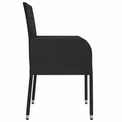 VidaXL 319887 sedia da esterno Terrazzo Seduta imbottita Rattan sintetico, Acciaio Nero, Crema, Bianco - Vista aggiuntiva 6