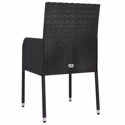 VidaXL 319887 sedia da esterno Terrazzo Seduta imbottita Rattan sintetico, Acciaio Nero, Crema, Bianco - Vista aggiuntiva 7